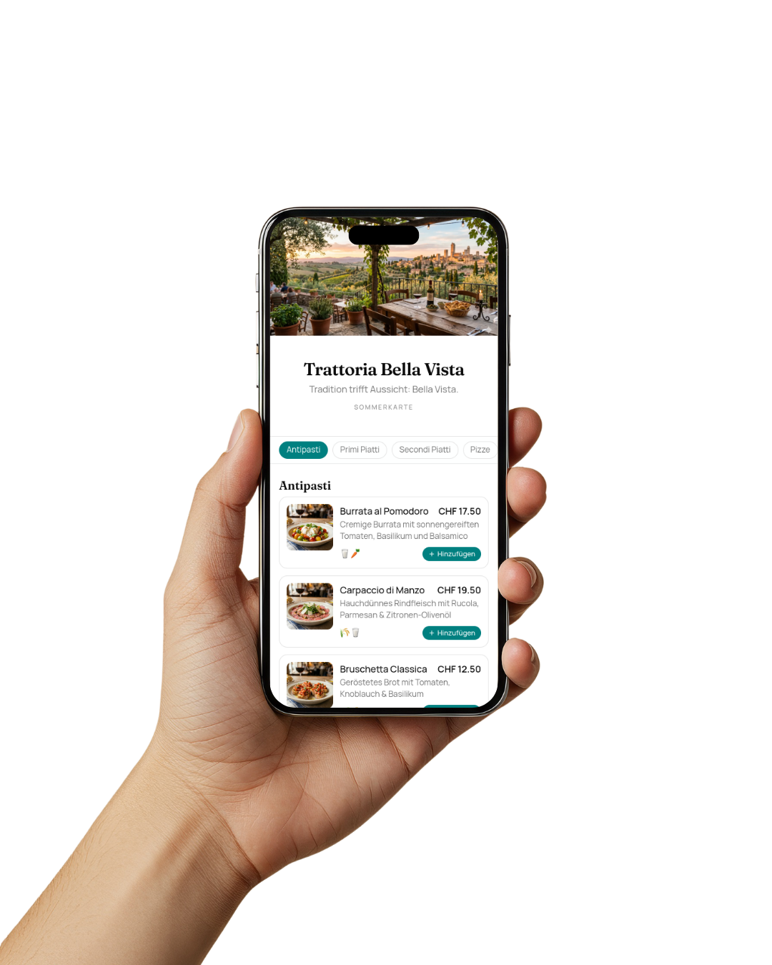 More-Menu — digitale Speisekarte auf dem Smartphone